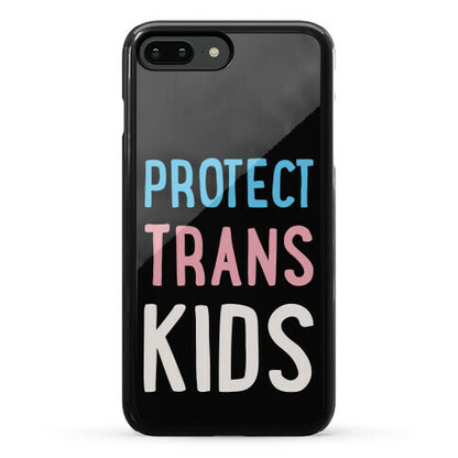 Protect Trans Kids White Print Phone Case