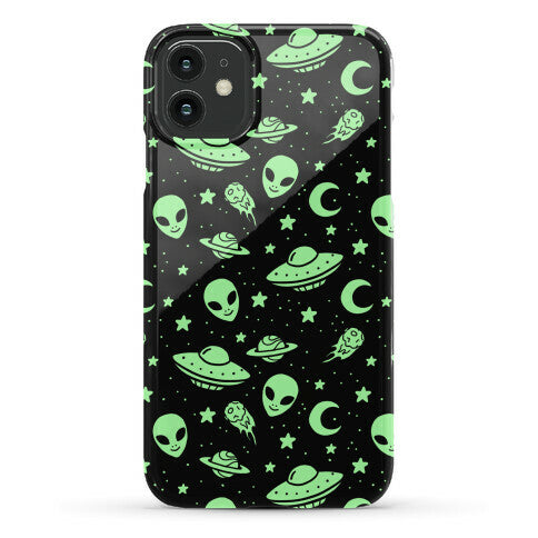 Aliens and UFO Cosmic Space Pattern Phone Case