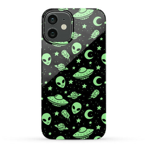 Aliens and UFO Cosmic Space Pattern Phone Case
