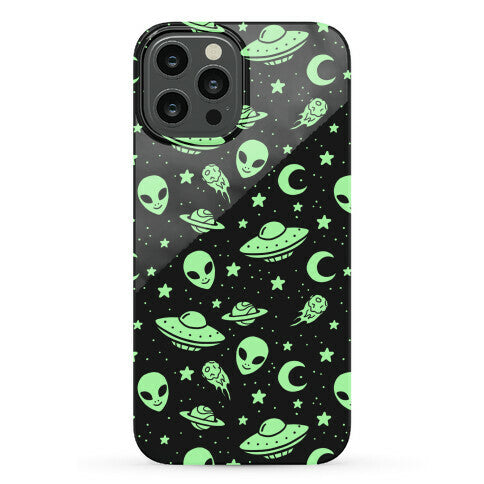 Aliens and UFO Cosmic Space Pattern Phone Case