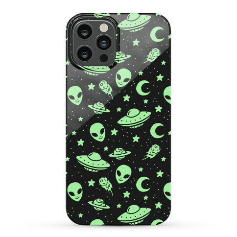 Aliens and UFO Cosmic Space Pattern Phone Case