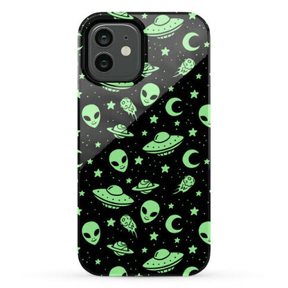 Aliens and UFO Cosmic Space Pattern Phone Case