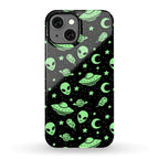 Aliens and UFO Cosmic Space Pattern Phone Case