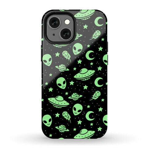 Aliens and UFO Cosmic Space Pattern Phone Case