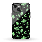 Aliens and UFO Cosmic Space Pattern Phone Case