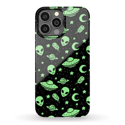 Aliens and UFO Cosmic Space Pattern Phone Case