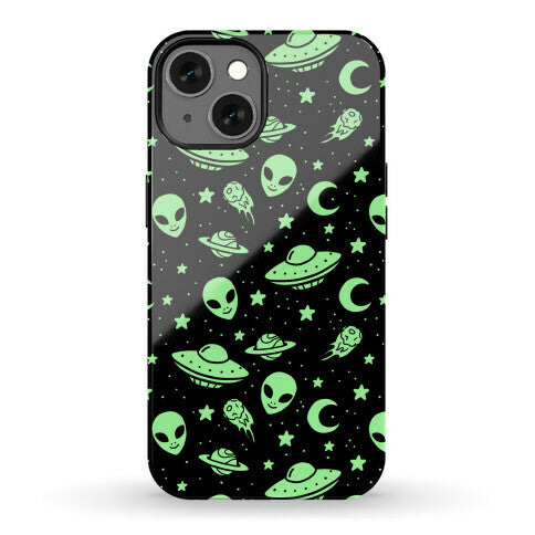 Aliens and UFO Cosmic Space Pattern Phone Case