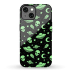 Aliens and UFO Cosmic Space Pattern Phone Case