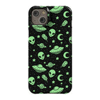 Aliens and UFO Cosmic Space Pattern Phone Case