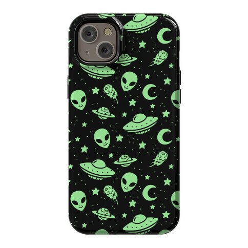 Aliens and UFO Cosmic Space Pattern Phone Case