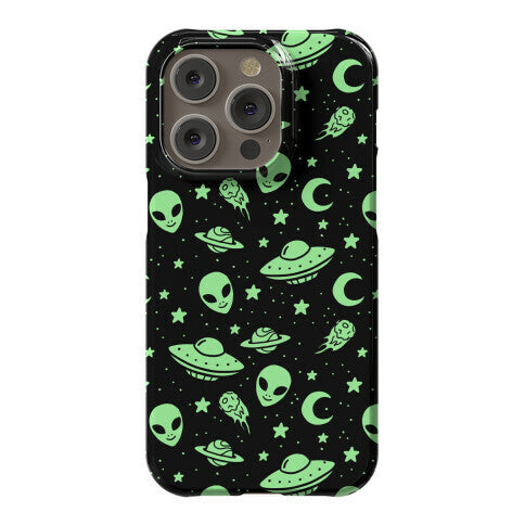 Aliens and UFO Cosmic Space Pattern Phone Case
