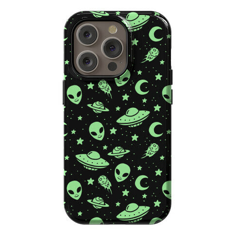 Aliens and UFO Cosmic Space Pattern Phone Case