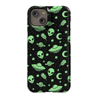 Aliens and UFO Cosmic Space Pattern Phone Case