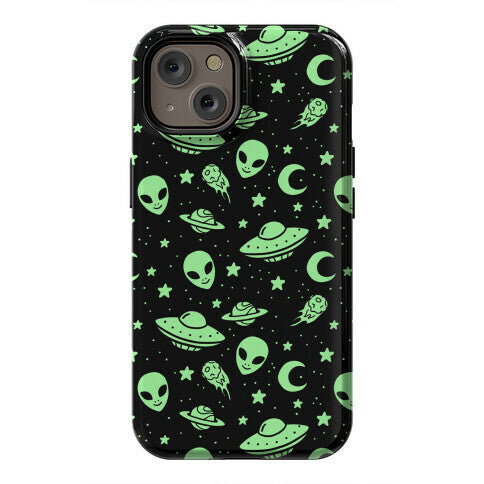 Aliens and UFO Cosmic Space Pattern Phone Case