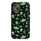 Aliens and UFO Cosmic Space Pattern Phone Case