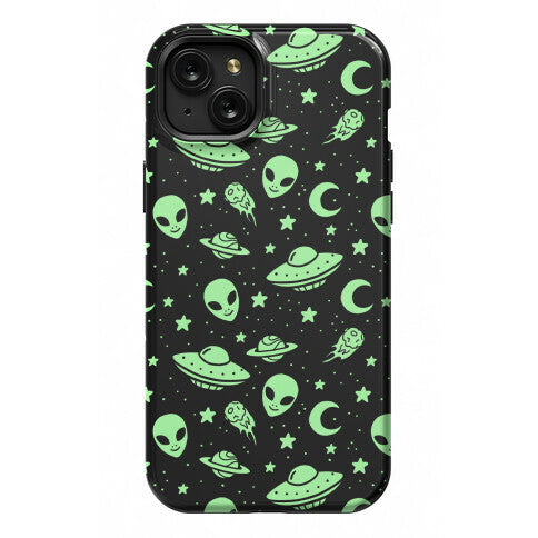 Aliens and UFO Cosmic Space Pattern Phone Case