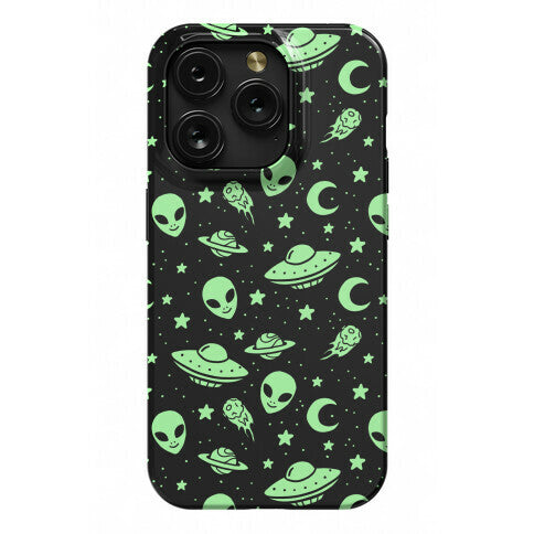 Aliens and UFO Cosmic Space Pattern Phone Case