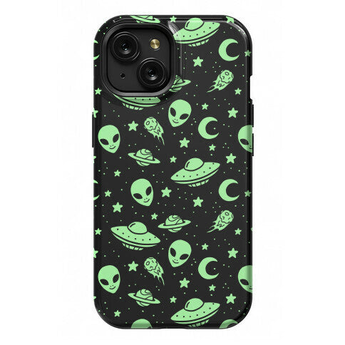 Aliens and UFO Cosmic Space Pattern Phone Case