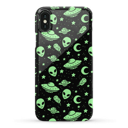 Aliens and UFO Cosmic Space Pattern Phone Case