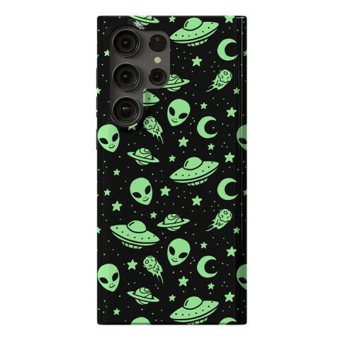 Aliens and UFO Cosmic Space Pattern Phone Case