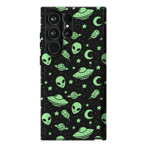 Aliens and UFO Cosmic Space Pattern Phone Case