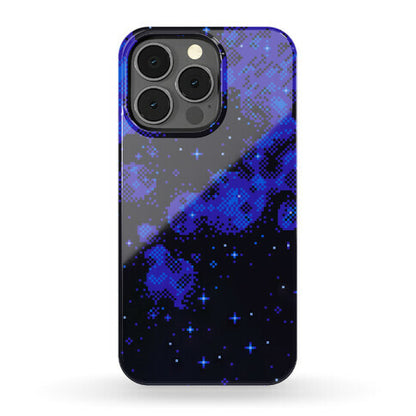 Pixelated Blue Nebula Phone Case