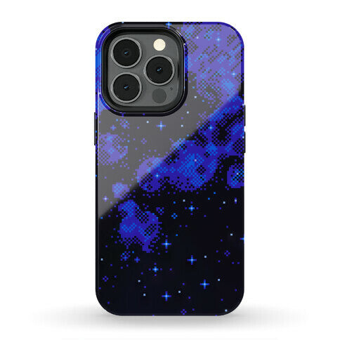 Pixelated Blue Nebula Phone Case