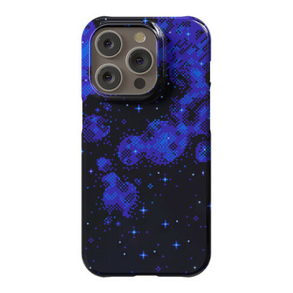 Pixelated Blue Nebula Phone Case