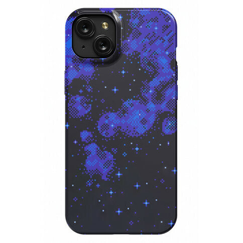 Pixelated Blue Nebula Phone Case