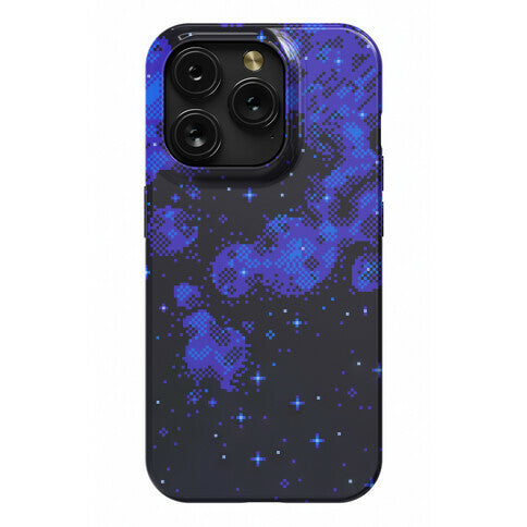 Pixelated Blue Nebula Phone Case