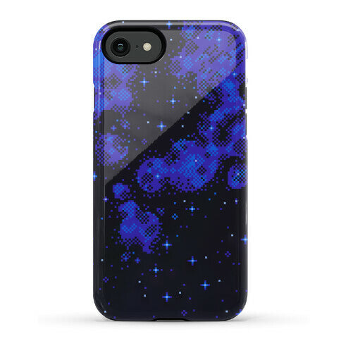 Pixelated Blue Nebula Phone Case