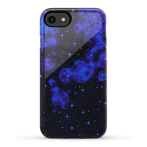 Pixelated Blue Nebula Phone Case