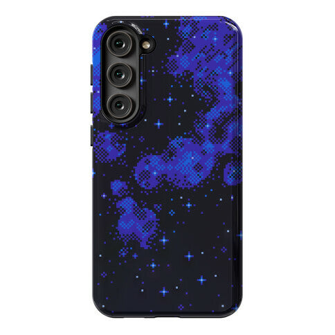 Pixelated Blue Nebula Phone Case