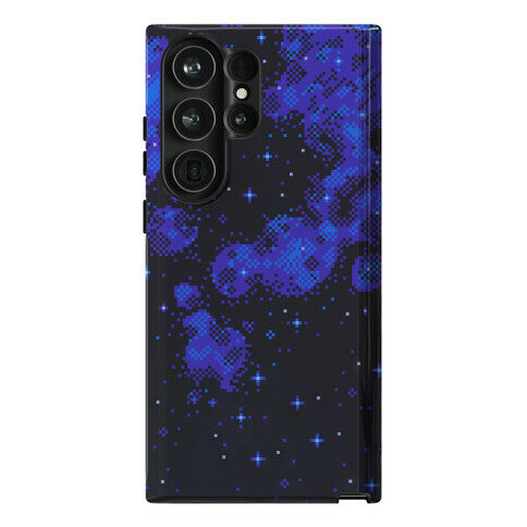 Pixelated Blue Nebula Phone Case