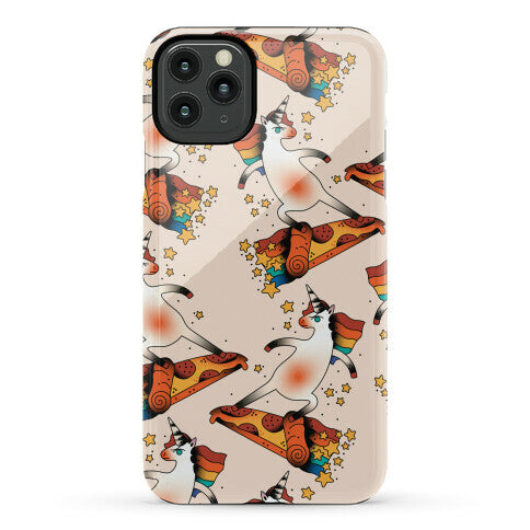 Rad Unicorn Skateboarding a Pizza Tattoo Phone Case
