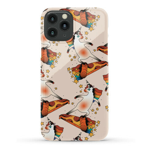 Rad Unicorn Skateboarding a Pizza Tattoo Phone Case