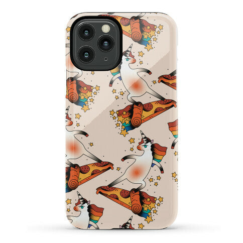 Rad Unicorn Skateboarding a Pizza Tattoo Phone Case