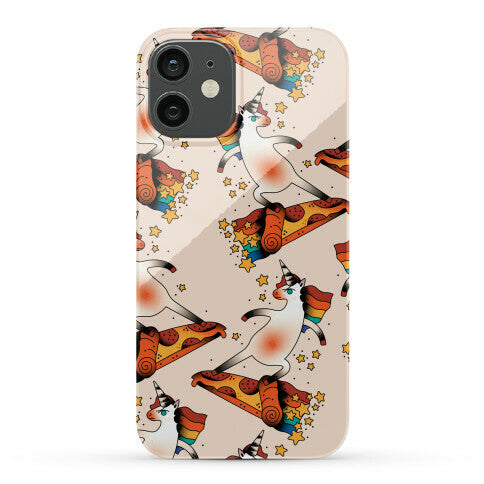 Rad Unicorn Skateboarding a Pizza Tattoo Phone Case