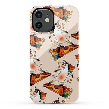 Rad Unicorn Skateboarding a Pizza Tattoo Phone Case