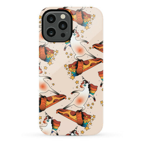 Rad Unicorn Skateboarding a Pizza Tattoo Phone Case