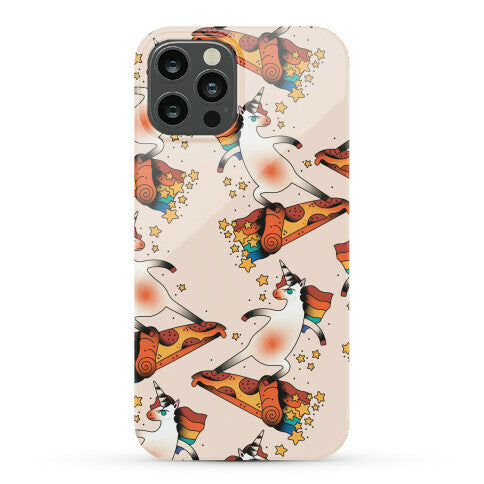 Rad Unicorn Skateboarding a Pizza Tattoo Phone Case