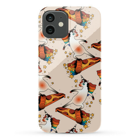 Rad Unicorn Skateboarding a Pizza Tattoo Phone Case