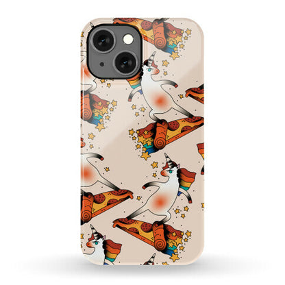 Rad Unicorn Skateboarding a Pizza Tattoo Phone Case