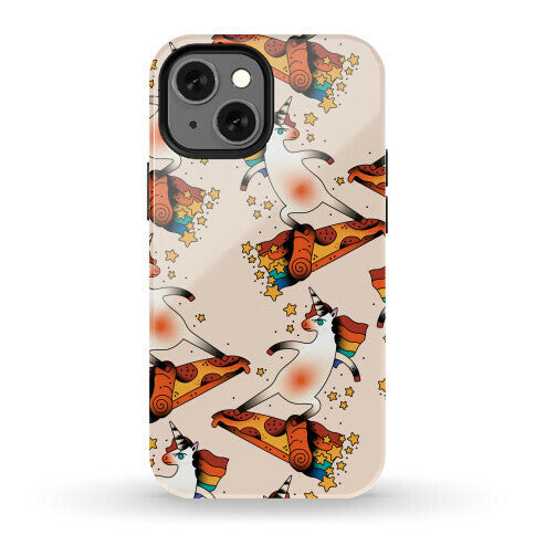 Rad Unicorn Skateboarding a Pizza Tattoo Phone Case