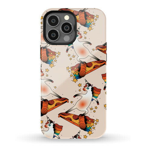 Rad Unicorn Skateboarding a Pizza Tattoo Phone Case