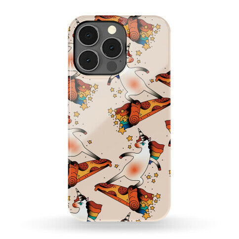 Rad Unicorn Skateboarding a Pizza Tattoo Phone Case