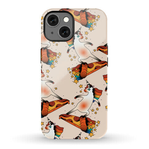 Rad Unicorn Skateboarding a Pizza Tattoo Phone Case