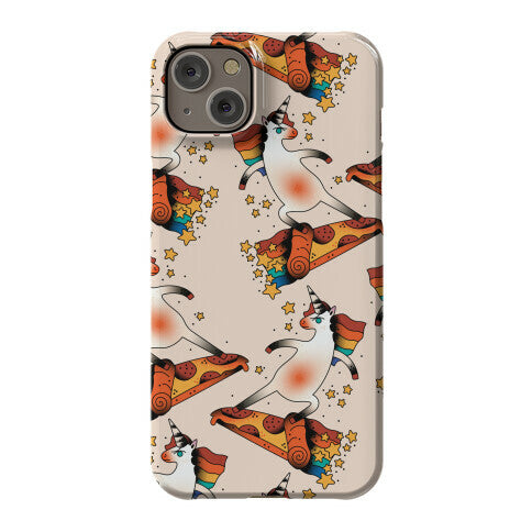 Rad Unicorn Skateboarding a Pizza Tattoo Phone Case