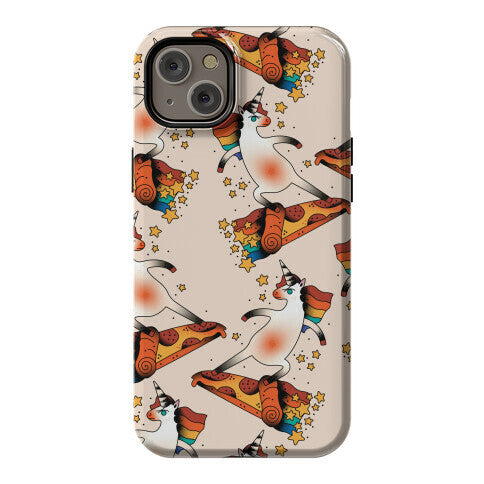Rad Unicorn Skateboarding a Pizza Tattoo Phone Case