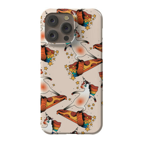 Rad Unicorn Skateboarding a Pizza Tattoo Phone Case
